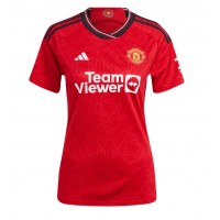 Camiseta Manchester United Bruno Fernandes #8 Primera Equipación para mujer 2023-24 manga corta